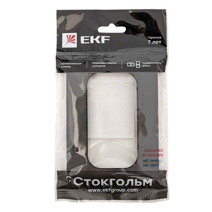 Стокгольм Рамка для розетки 2-местная черная EKF PROxima — изображение 3