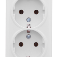 Минск Розетка 2-местная ОП 16А с/з белая EKF Basic