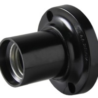 Патрон карболитовый потолочный Е27 чёрный прямой без наклейки EKF PROxima