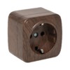 Розетка 1-местная ОП Минск 16А с/з тёмное дерево EKF