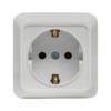 Рим Розетка 1-местная 16А с/з керам, белая EKF
