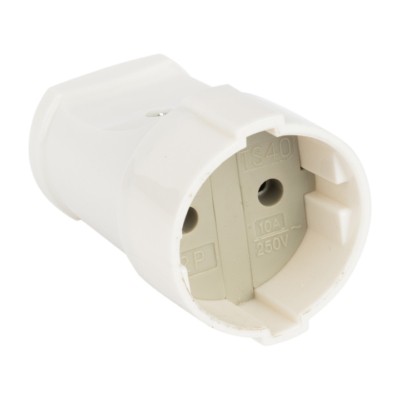 Гнездо штепсельное б/з бел, 10А 250В EKF PROxima