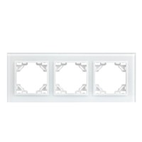 Минск Рамка 3-местная стеклянная белая EKF Basic