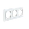 Минск Рамка 3-местная стеклянная белая EKF Basic
