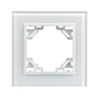Минск Рамка 1-местная стеклянная белая EKF Basic