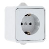 Прага Розетка 1-местная 16А с/з IP44 белая EKF