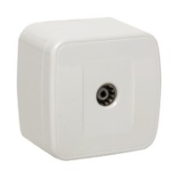 Розетка ТВ 1-м ОП 75Ом 5-862МГц белая Минск EKF Basic