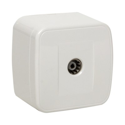 Розетка ТВ 1-м ОП 75Ом 5-862МГц белая Минск EKF Basic