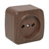Розетка 1-местная ОП Минск 10А тёмное дерево EKF