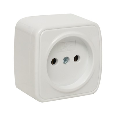 Минск Розетка 1-местная ОП 10А белая EKF Basic