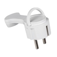 Вилка угловая плоская с/з белая “СТЕЛС” 16А 250В EKF PRO