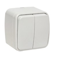 Выключатель 2кл. ОП 10А белый Минск EKF Basic