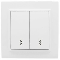 Переключатель 2-кл. СП проходной 10А белый Минск EKF Basic