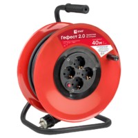 Удлинитель силовой на катушке Гефест 2.0 4-м 40м с/з и предохранителем КГ 3*2,5 16А/3,5кВт PROxima