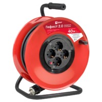 Удлинитель силовой на катушке Гефест 2.0 4-м 40м с/з и предохранителем КГ 3*1,5 16А/3,5кВт PROxima