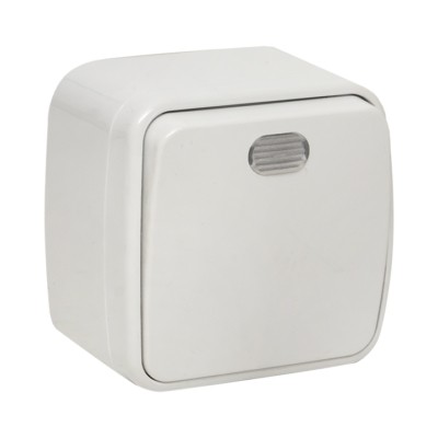 Выключатель 1кл. ОП 10А с инд. белый Минск EKF Basic