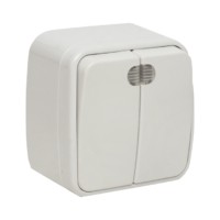 Выключатель 2кл. ОП 10А с инд. белый Минск EKF Basic