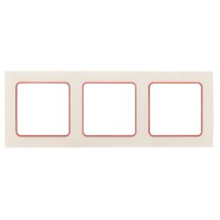 Стокгольм Рамка 3-местная белая с линией цвета красный EKF PROxima