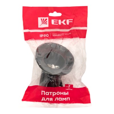 Патрон карболитовый наст Е27 чёрный наклонный EKF — изображение 3