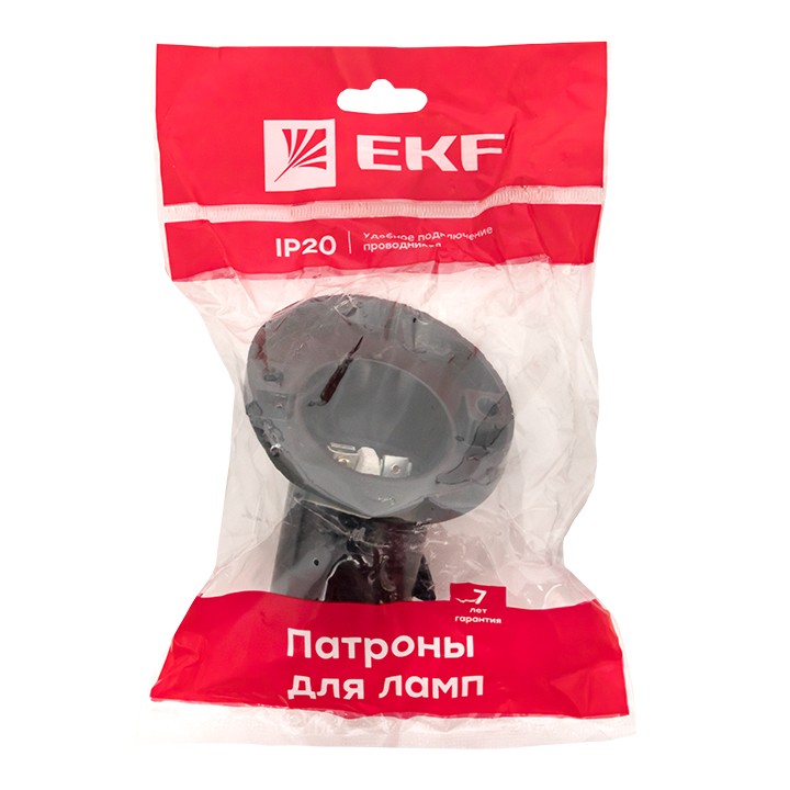 Патрон карболитовый наст Е27 чёрный наклонный EKF — изображение 3