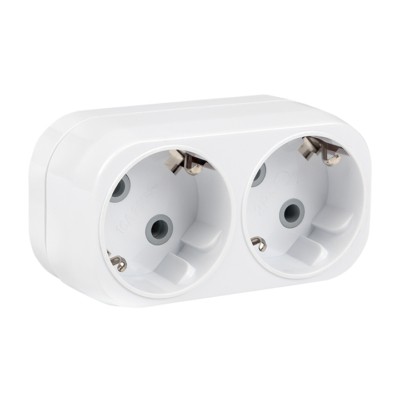 Разветвитель сетевой 2 гнезда с/з плоский 16А 250B EKF PROxima