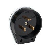 Вилка для разъема РШ-ВШ 32А 250В 2P+PE карболитовая черн, EKF