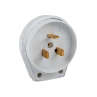 Вилка для разъема РШ-ВШ 32А 250В 2P+PE пластиковая бел, EKF