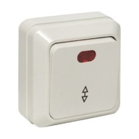 Переключатель 1кл. ОП проходной 1кл. с инд. 10А белый Рим EKF