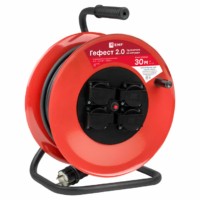 Удлинитель силовой на катушке Гефест 2.0 4-м 40м с/з и предохранителем КГ 3*2,5 16А/3,5кВт IP44 PROxima