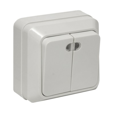 Выключатель 2кл. ОП с инд. 10А белый Рим EKF