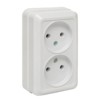 Рим Розетка 2-местная 10А керам, белая EKF PROxima
