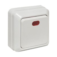 Выключатель 1кл. ОП с инд. 10А белый Рим EKF