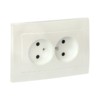 Валенсия лицевая панель розетка 2-местной б/з 10А жемчуг с защ, штор, EKF PROxima