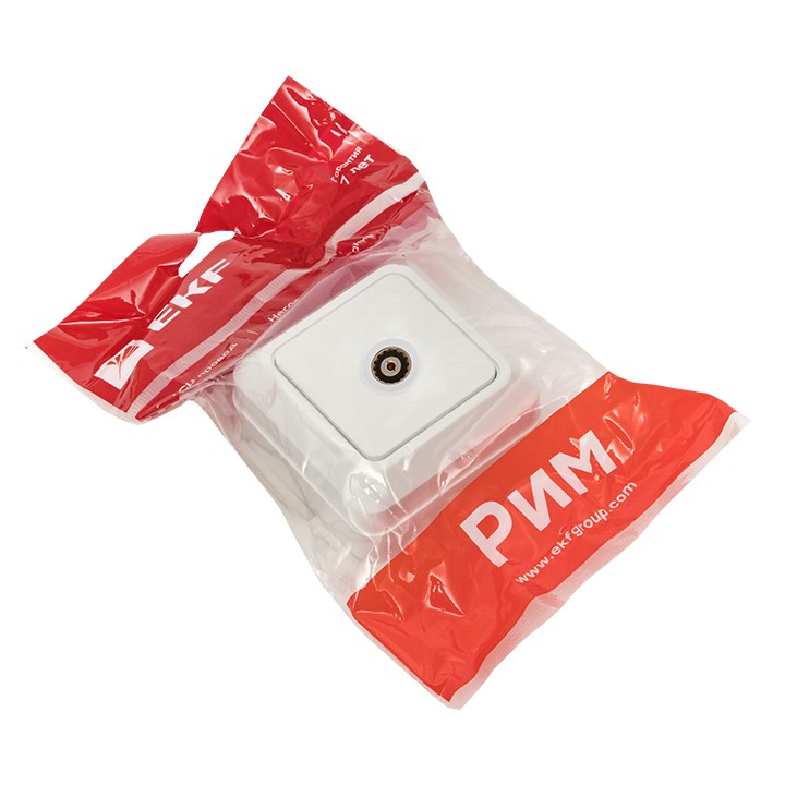 Розетка ТВ 1-мест 75Ом 5-862МГц бел Рим EKF PROxima — изображение 4