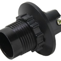 Патрон карболитовый с кольцом Е14 чёрный без наклейки EKF