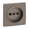 Валенсия лицевая панель розетки 1-местной б/з 10 А графит с защ, штор, EKF PROxima