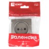 Валенсия лицевая панель розетки 1-местной б/з 10 А графит с защ, штор, EKF PROxima