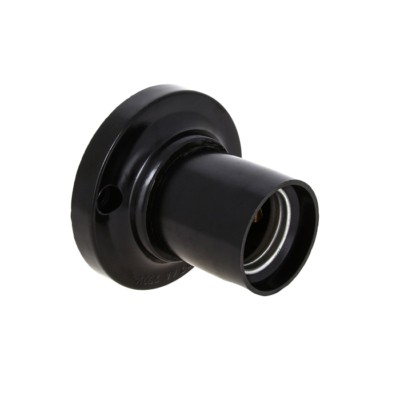 Патрон карболитовый потолочный Е27 чёрный прямой EKF PROxima