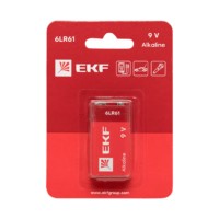 Алкалиновая батарейка типа 9V(6LR61) блистер 1шт, EKF