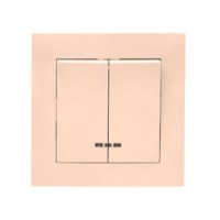 Валенсия выключатель 2-кл, 10А кремовый с индикатором EKF PROxima