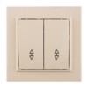 Переключатель 2-кл, СП проходной 10А бежевый Минск EKF