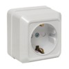 Рим Розетка 1-местная 16А с/з белая с защ, штор, EKF