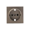 Валенсия лицевая панель розетки 1-местной с/з 16А графит с защ, штор, EKF PROxima