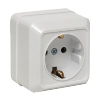 Рим Розетка 1-местная 16А с/з белая EKF