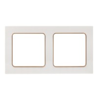 Стокгольм Рамка 2-местная белая с линией цвета шампань EKF PROxima