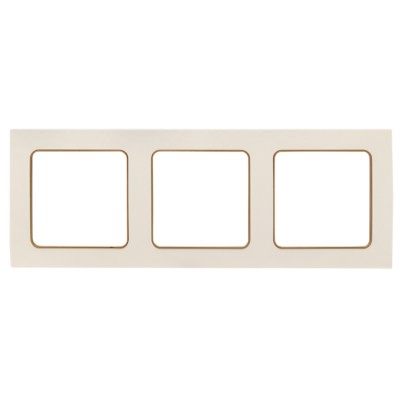 Стокгольм Рамка 3-местная белая с линией цвета шампань EKF PROxima