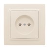 Розетка 1-мест, СП б/з 10 А с защ, штор, бежевый Минск EKF