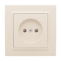 Розетка 1-мест, СП б/з 10 А с защ, штор, бежевый Минск EKF