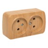 Розетка 2-местная ОП Минск 10А светлое дерево EKF