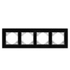 Минск Рамка 4-местная стеклянная черная EKF Basic